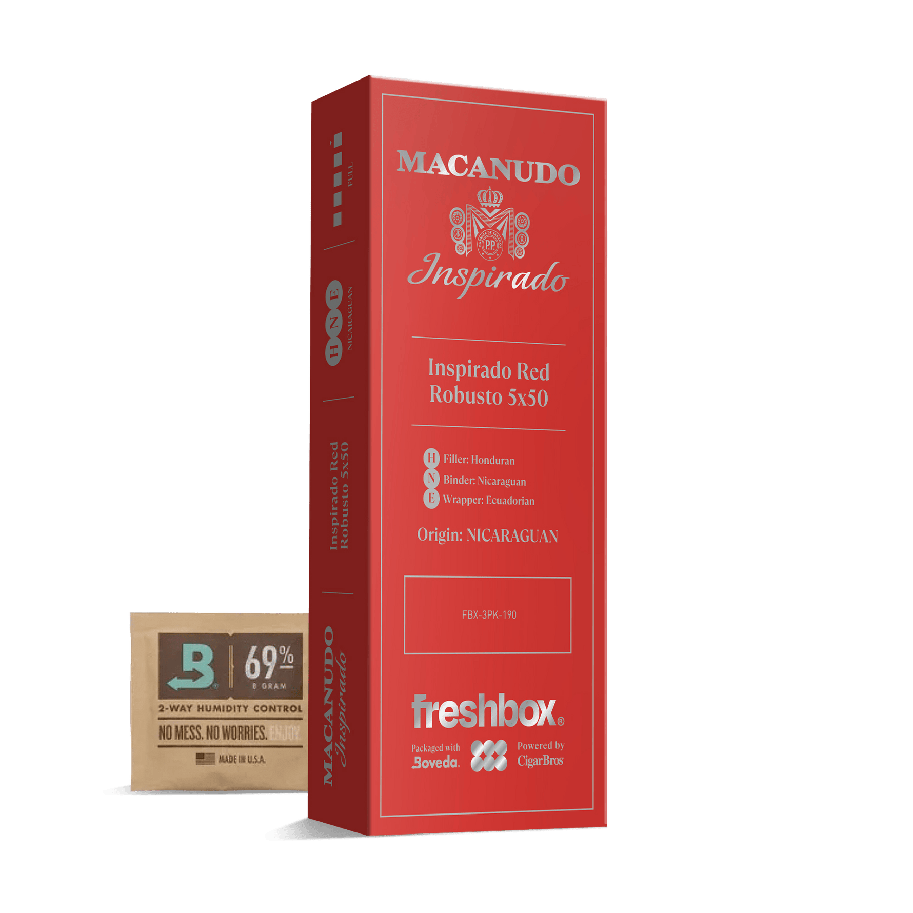 Macanudo Inspirado Red Robusto 5x50 FreshBox | 3-Pack