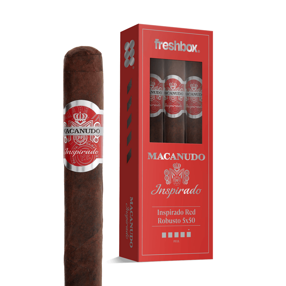 Macanudo Inspirado Red Robusto 5x50 FreshBox | 3-Pack