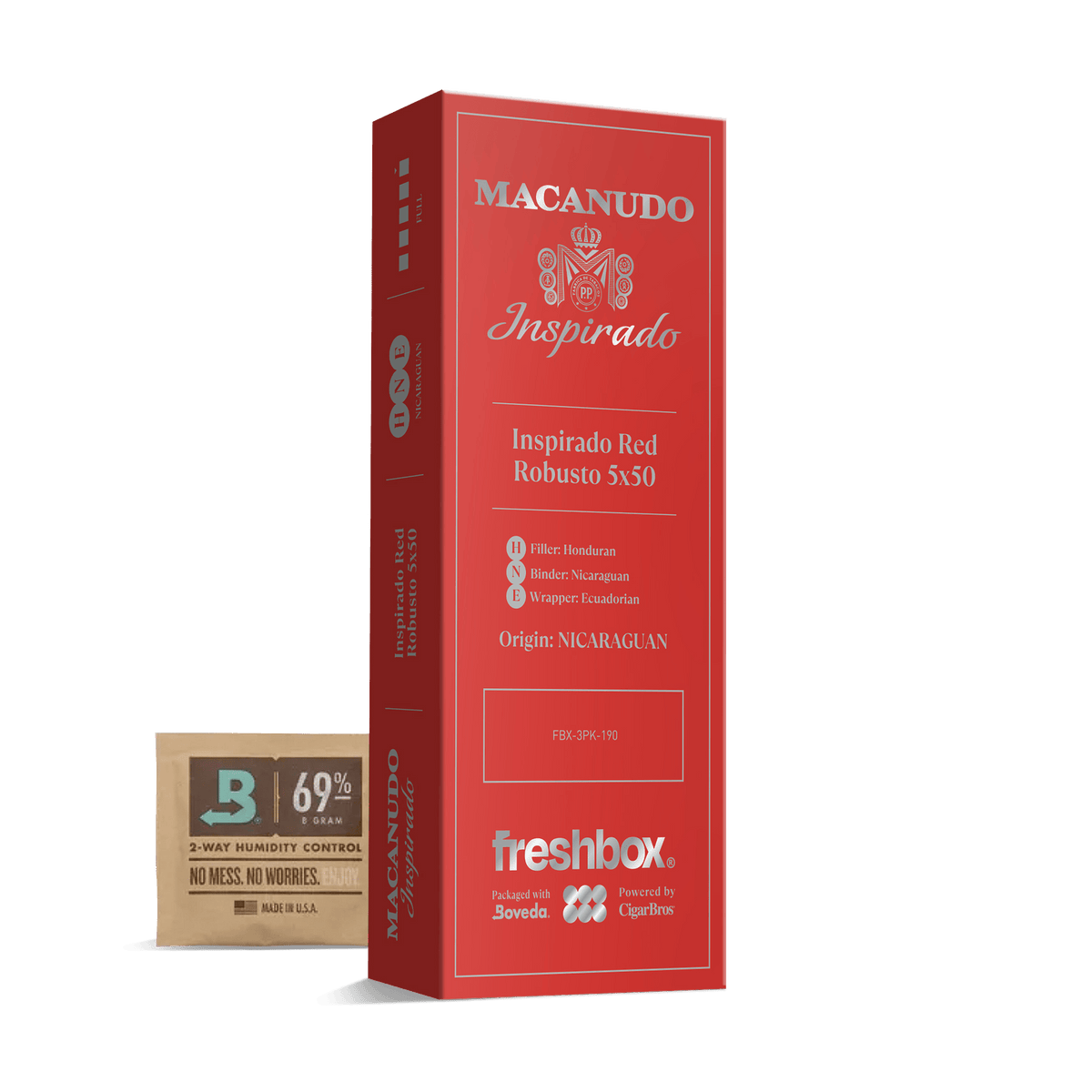 Macanudo Inspirado Red Robusto 5x50 FreshBox | Cigar 3-Pack