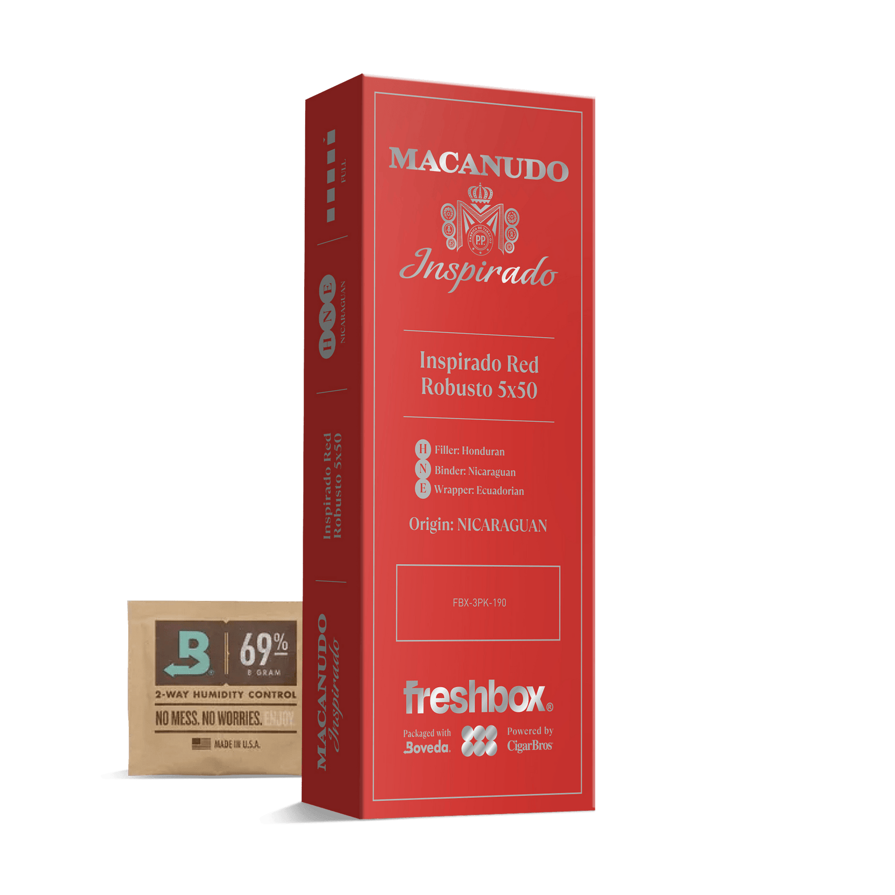 Macanudo Inspirado Red Robusto 5x50 FreshBox | Cigar 3-Pack
