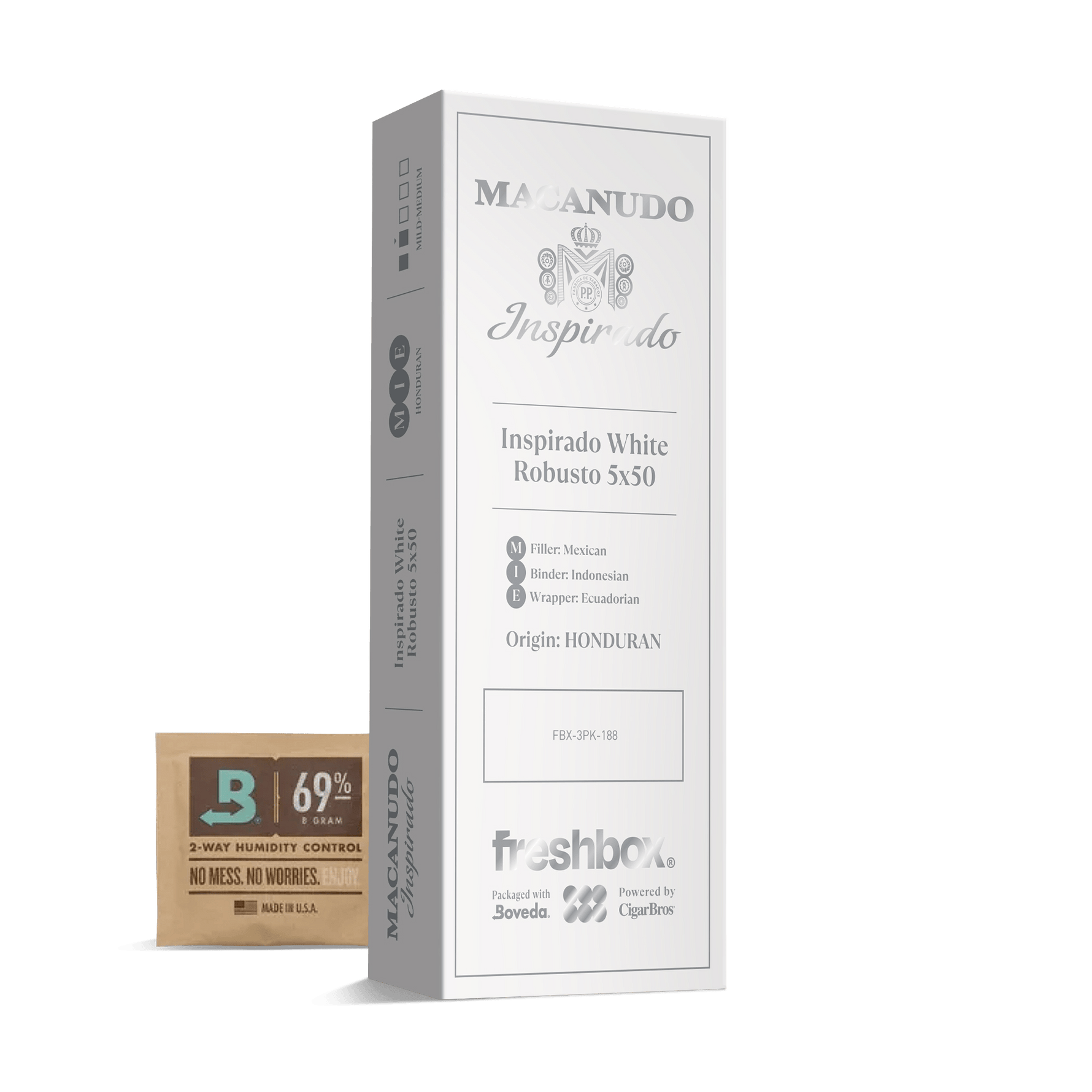 Macanudo Inspirado White Robusto 5x50 FreshBox | 3-Pack