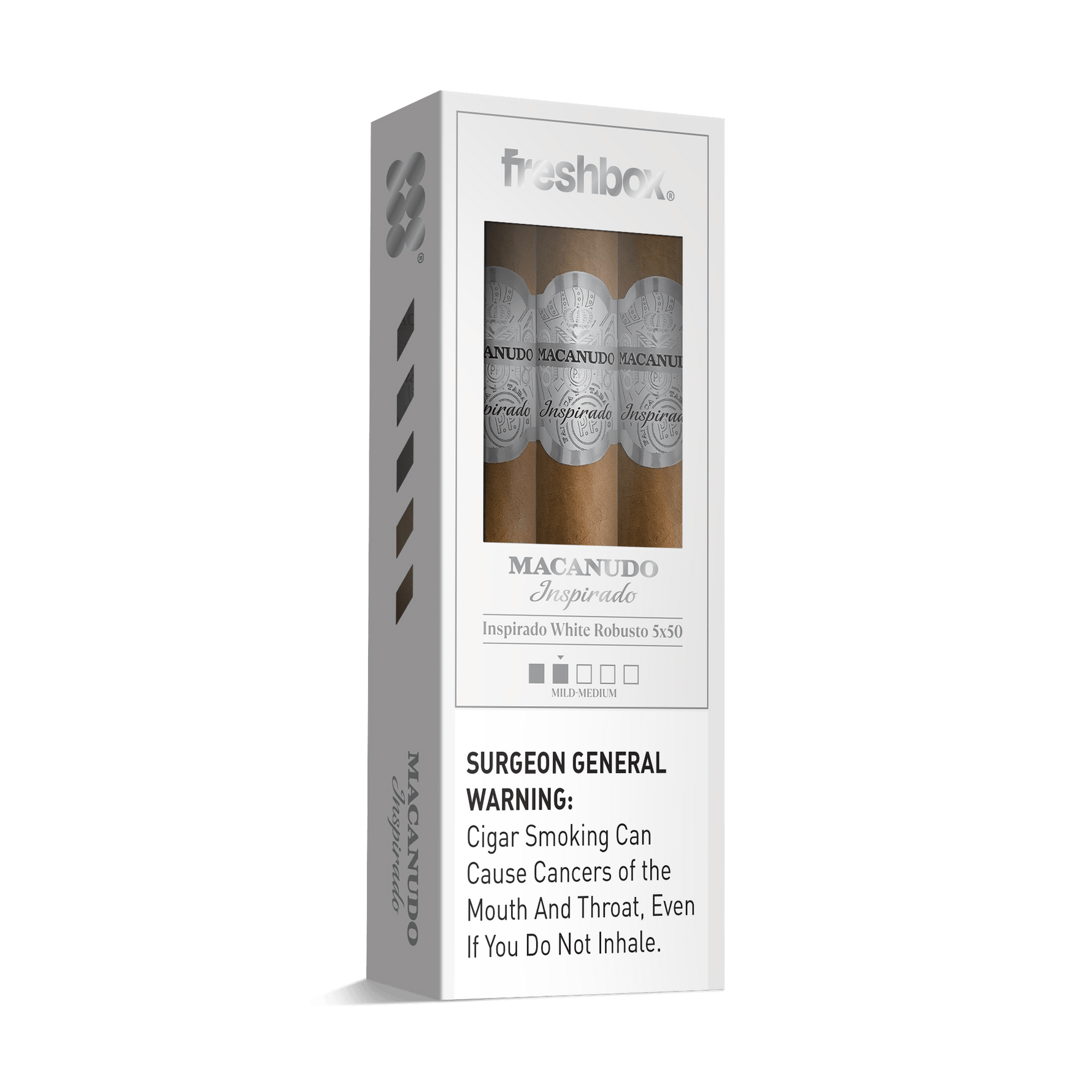 Macanudo Inspirado White Robusto 5x50 FreshBox | Cigar 3-Pack