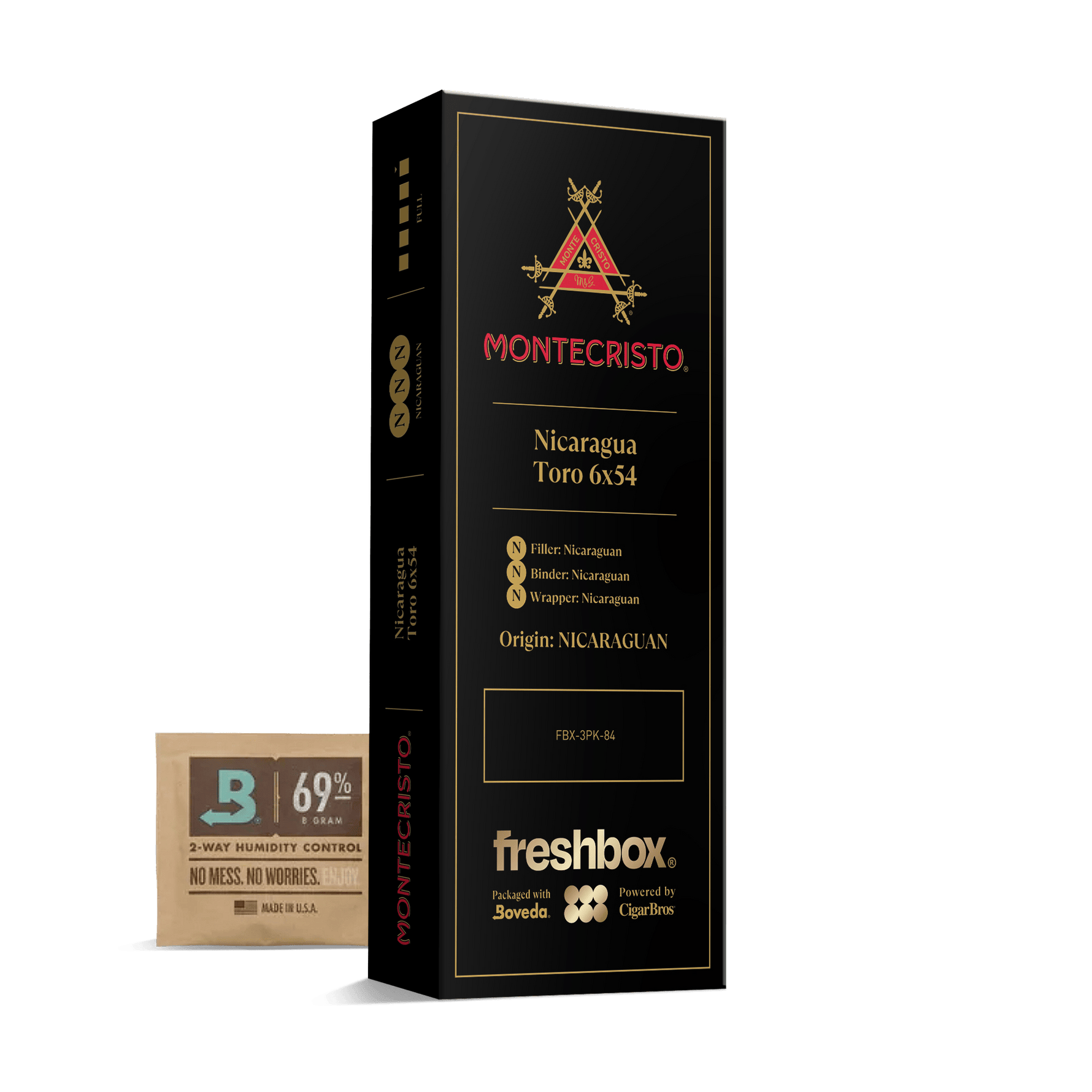 Monte Cristo Nicauraga Toro 6x54 FreshBox | 3-Pack