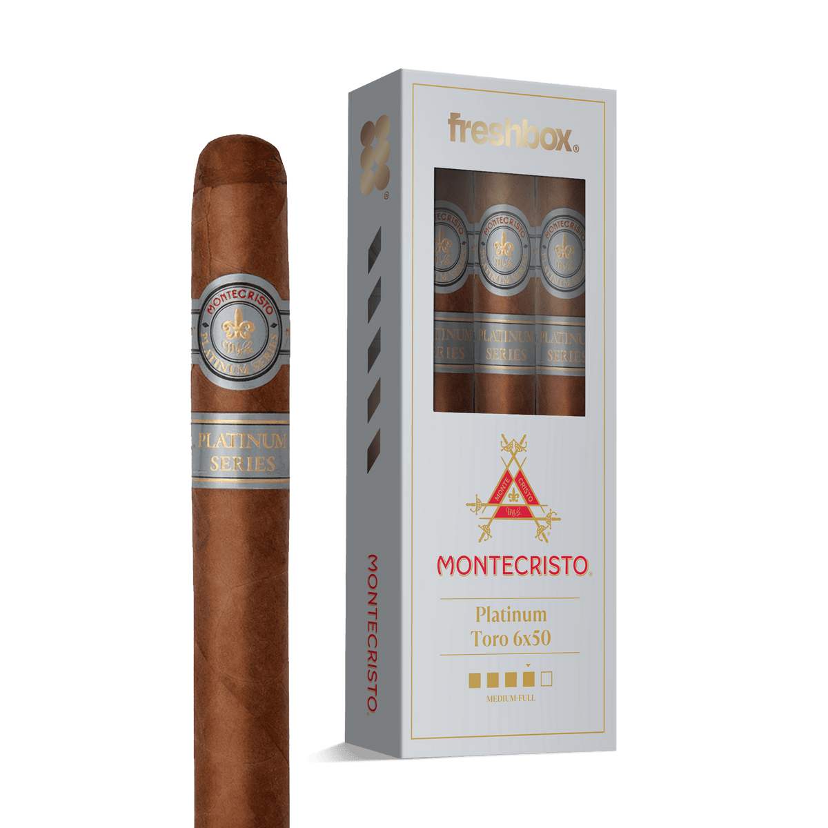 Monte Cristo Platinum Toro 6x50 FreshBox | 3-Pack