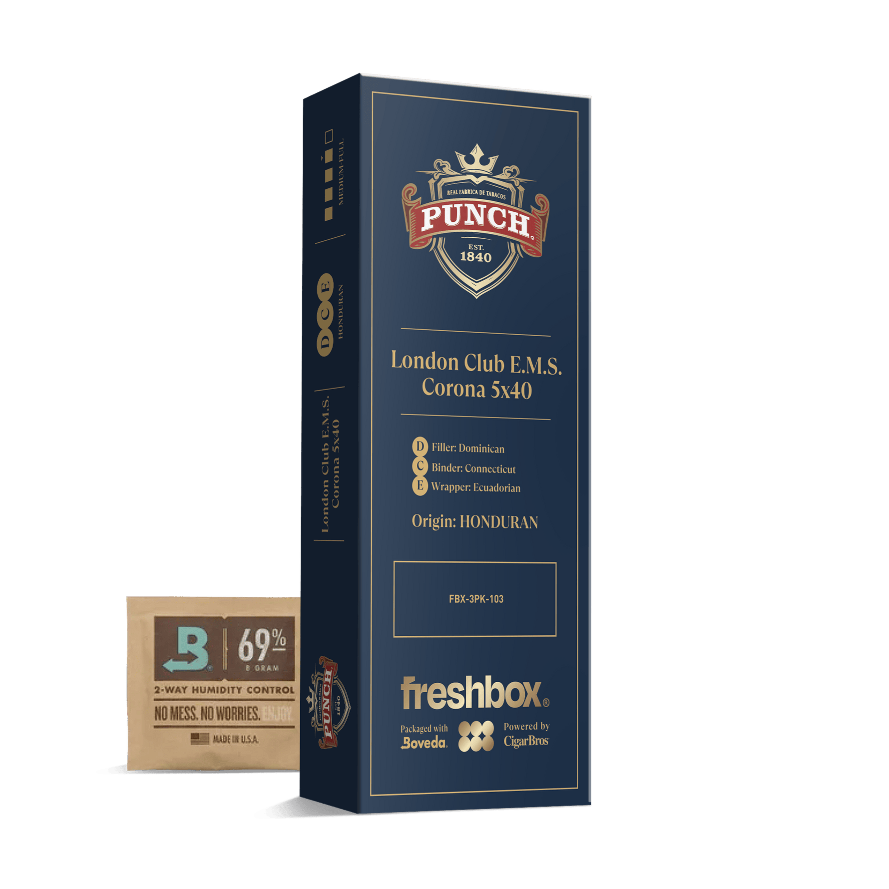 Punch London Club E.M.S. 5x40 FreshBox | Cigar 3-Pack