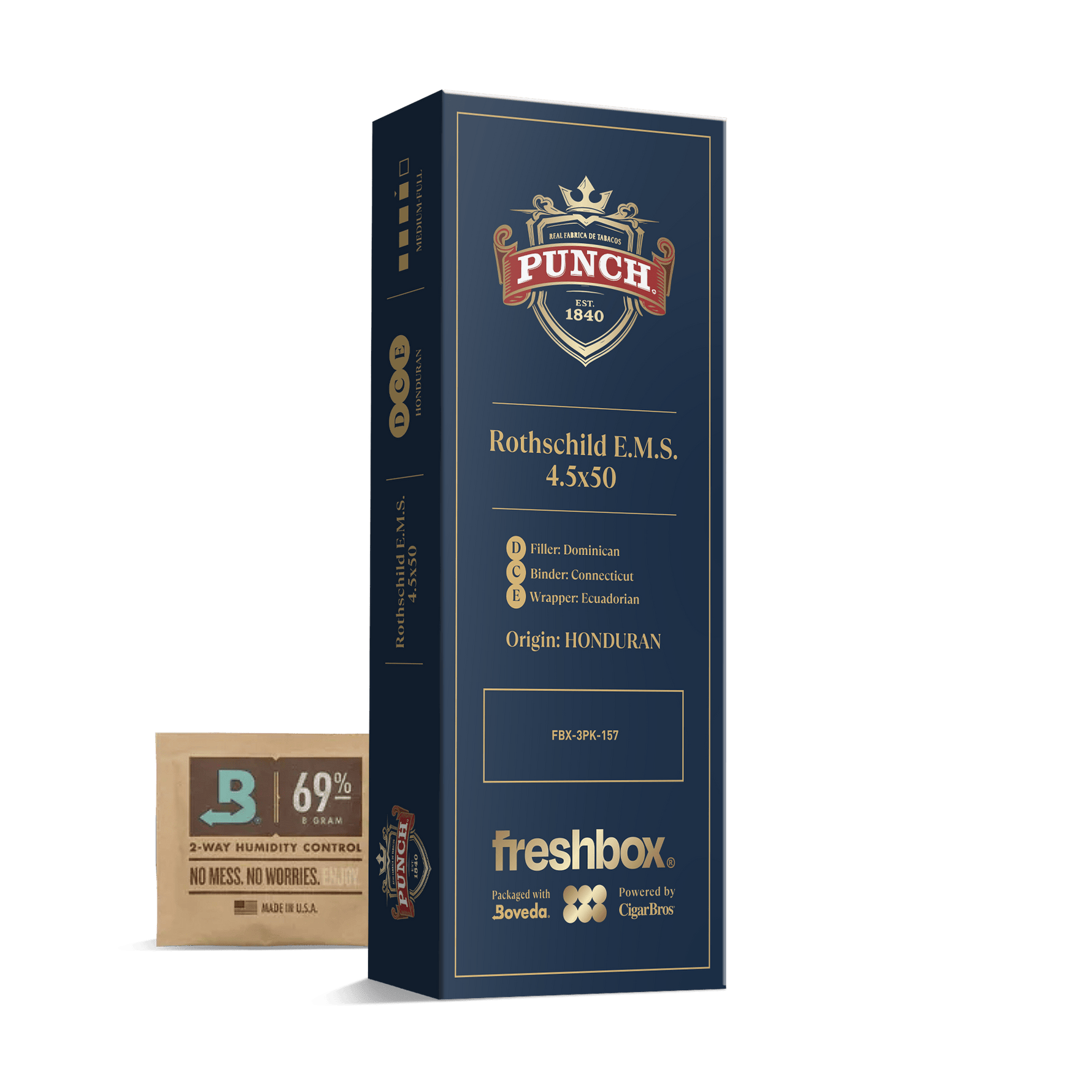 Punch Rothschild E.M.S. 4.5x50 FreshBox | Cigar 3-Pack