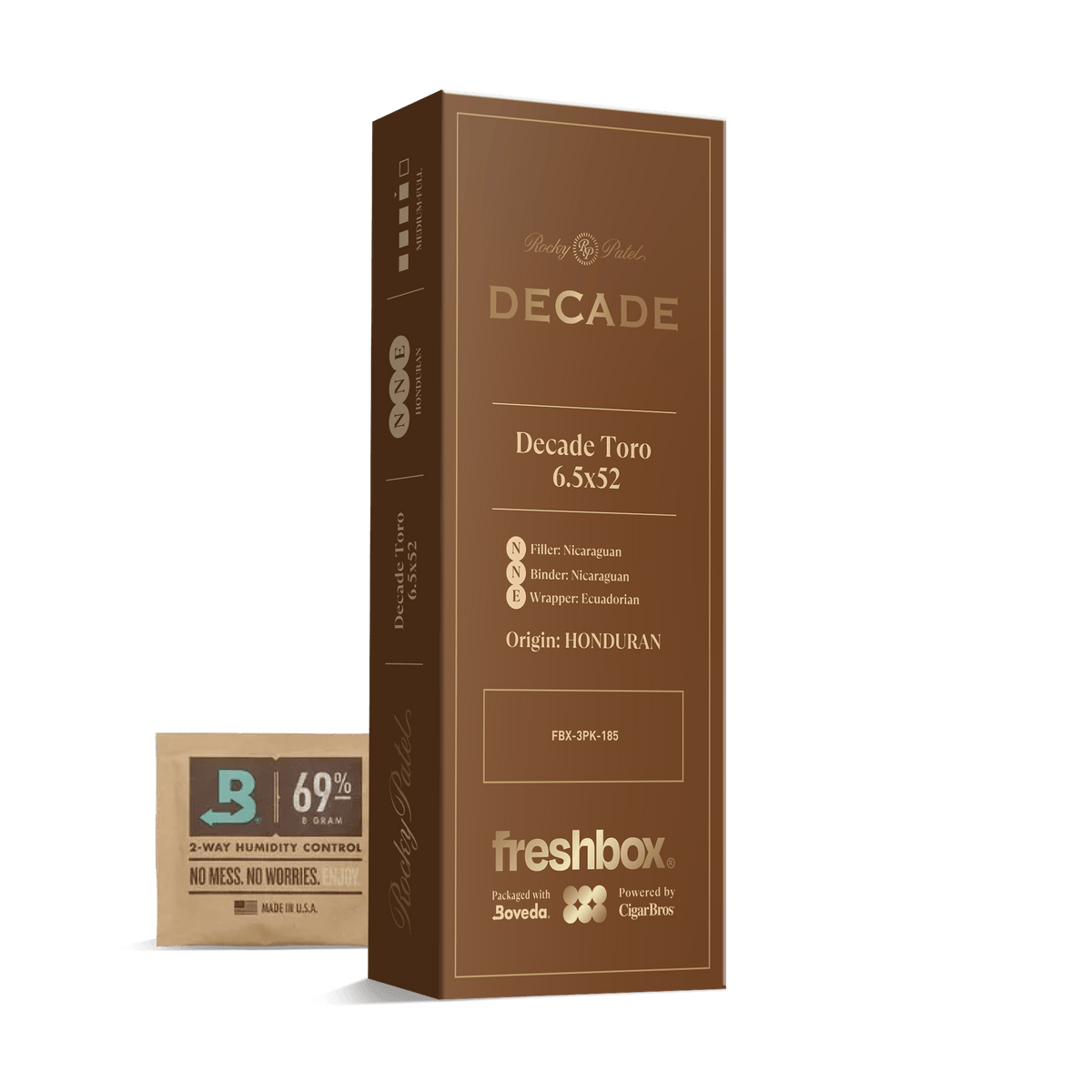 Rocky Patel Decade Toro 6.5x52 FreshBox | 3-Pack