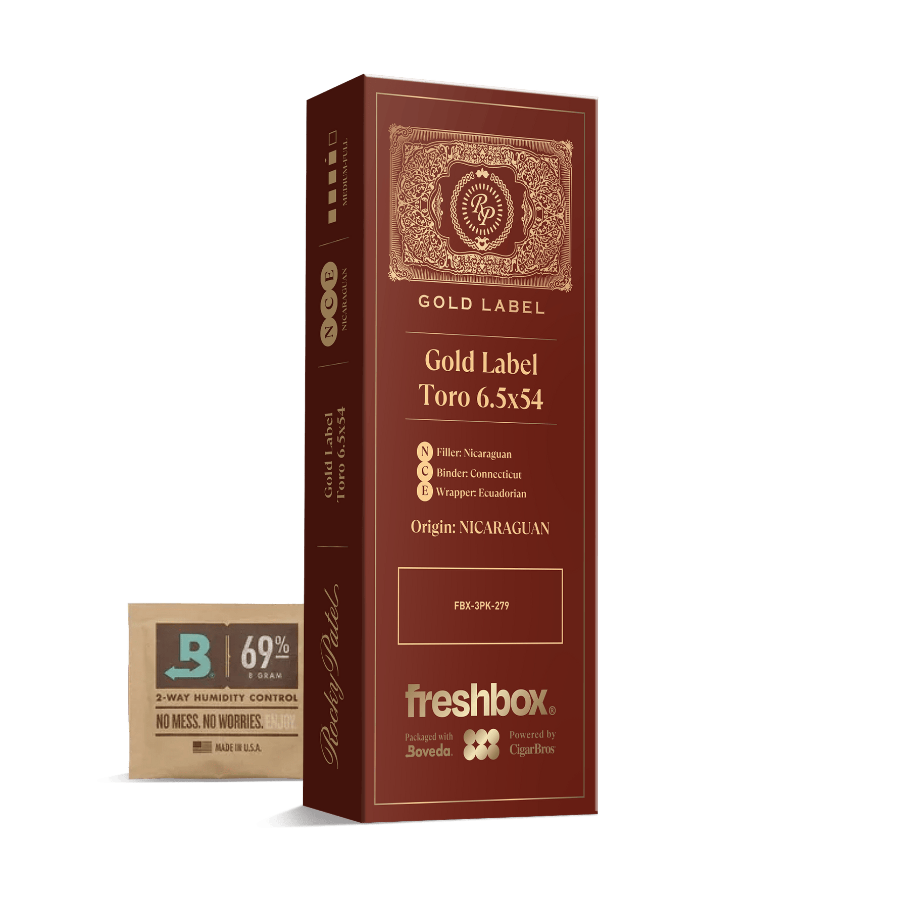 Rocky Patel Gold Label Toro 6.5x54 FreshBox | 3-Pack
