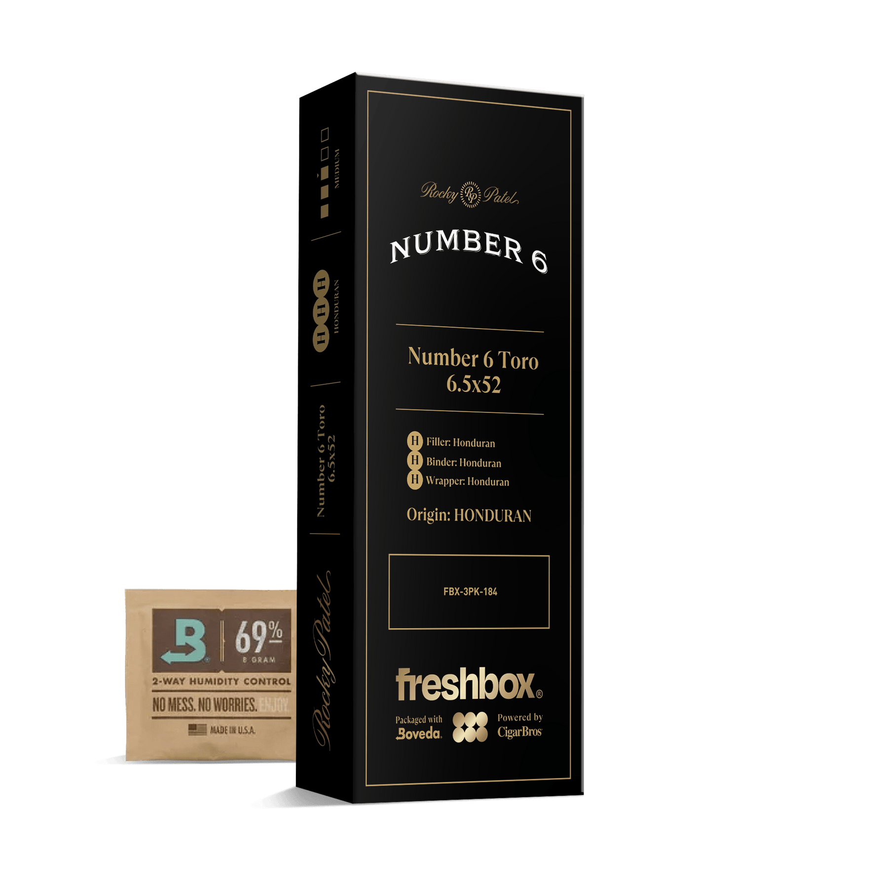 Rocky Patel Number 6 Toro 6.5x52 FreshBox | 3-Pack