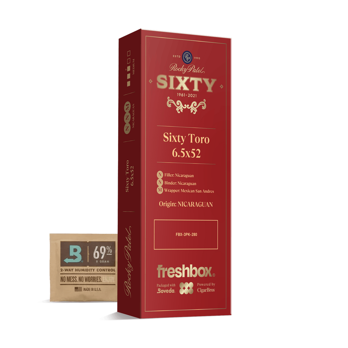 Rocky Patel Sixty Toro 6.5x52 FreshBox | 3-Pack