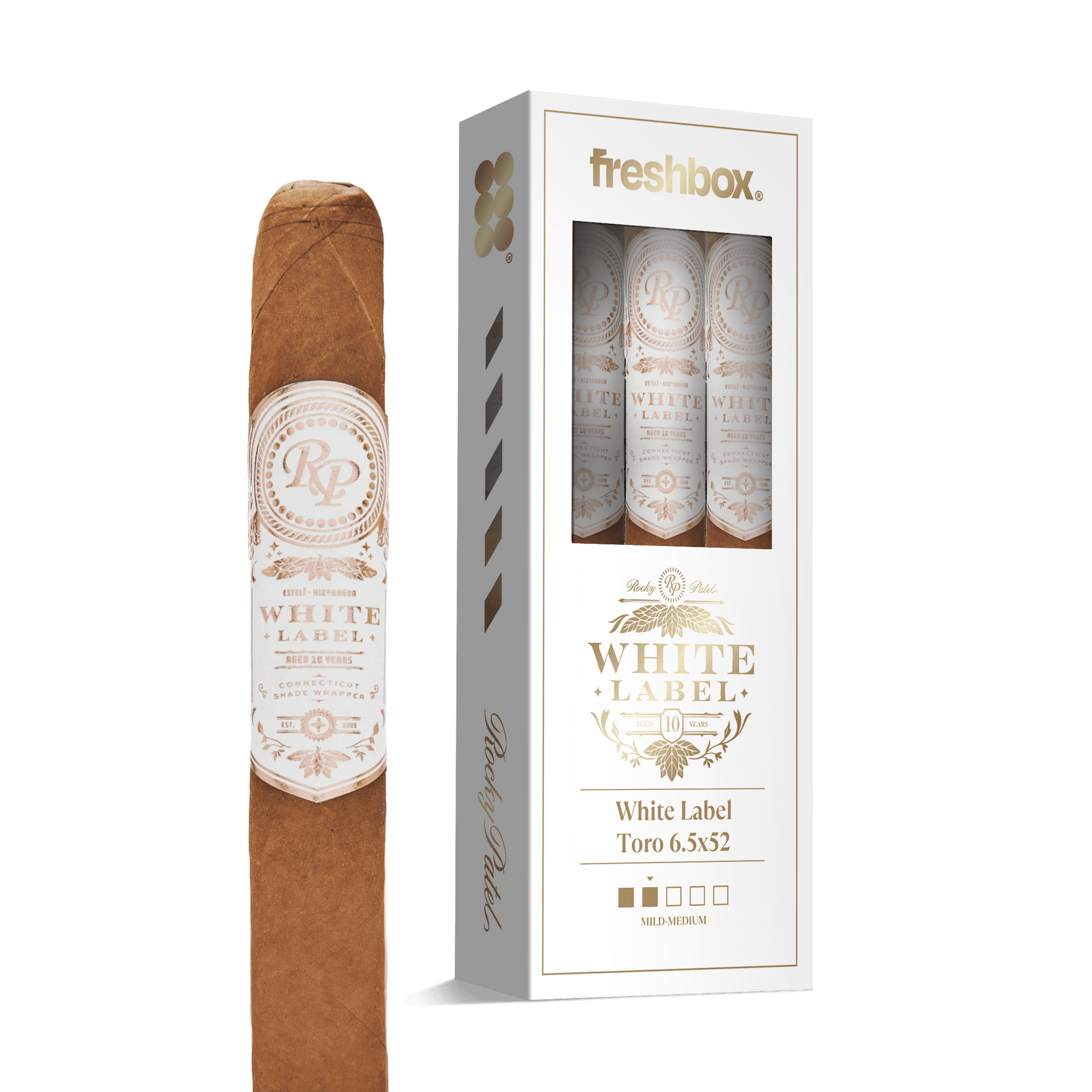 Rocky Patel White Label Toro 6.5x52 FreshBox | 3-Pack