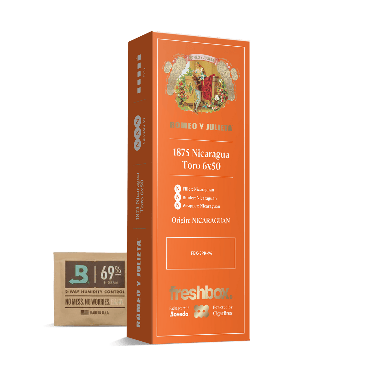 Romeo Y Julieta 1875 Nicauraga Toro 6x50 FreshBox | 3-Pack